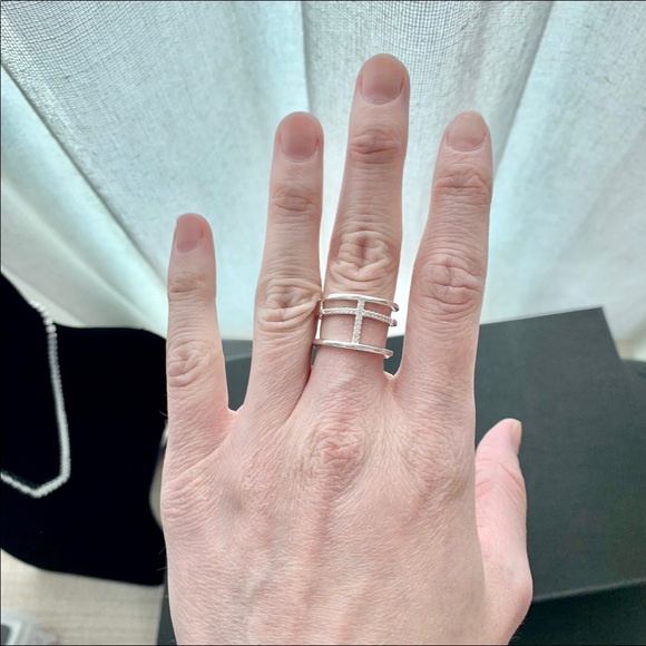 925 Sterling Silver Pave Crystal Multilayer Ring - Picture 12 of 14